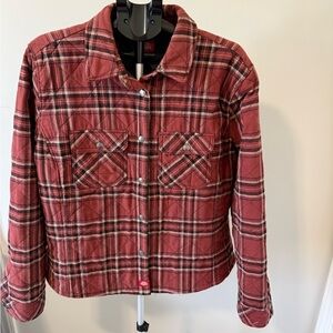 Dickies Quilted Flannel Jacket 1X Womens Plaid Workwear Shacket Utility